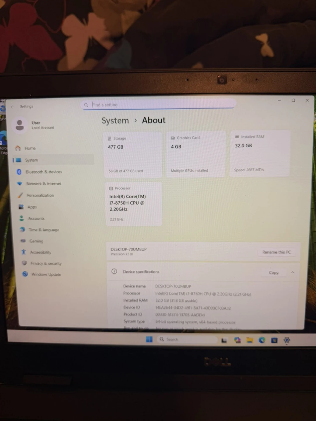 URGENT SALE Dell Precision 7530 i7, 32gb RAM, 512gb SSD, 4gb GC - photo 2