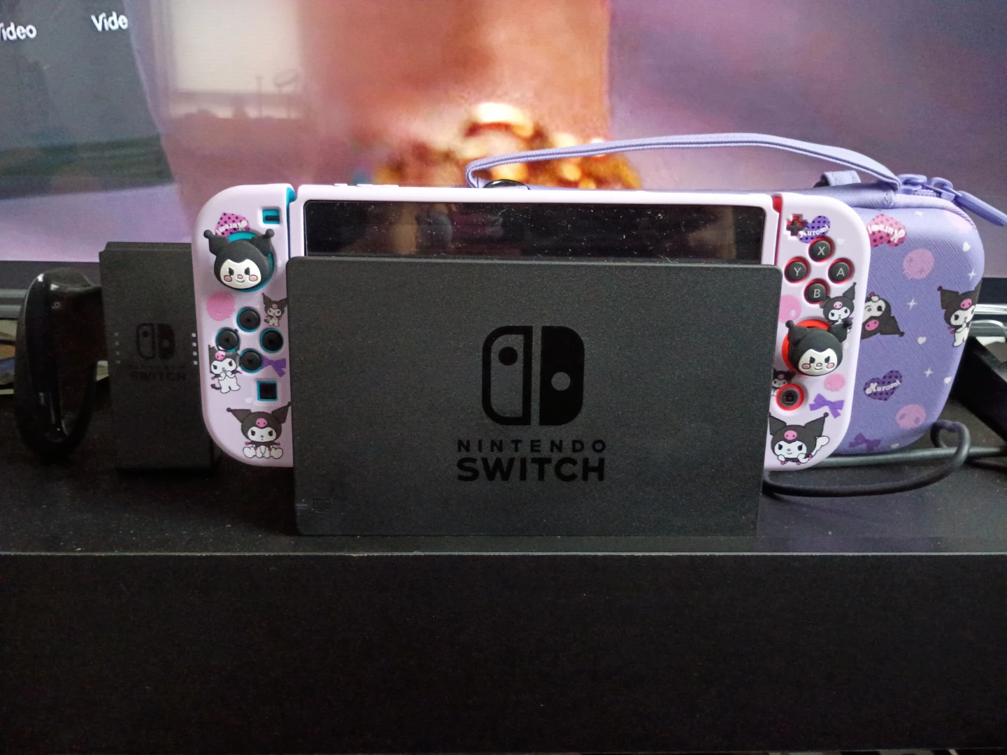 Nintendo Switch with Kuromi Custom Skin and Case - photo 2