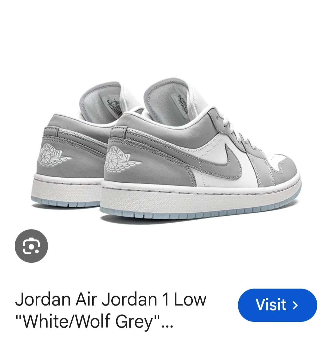 Nike Air Jordan 1 Low "White/Wolf Grey" Sneakers