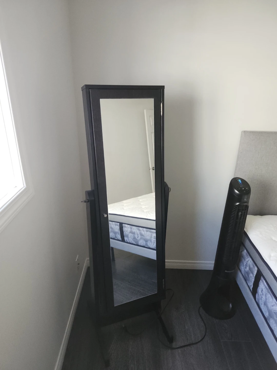 Black Full-Length Mirror Jewelry Armoire
