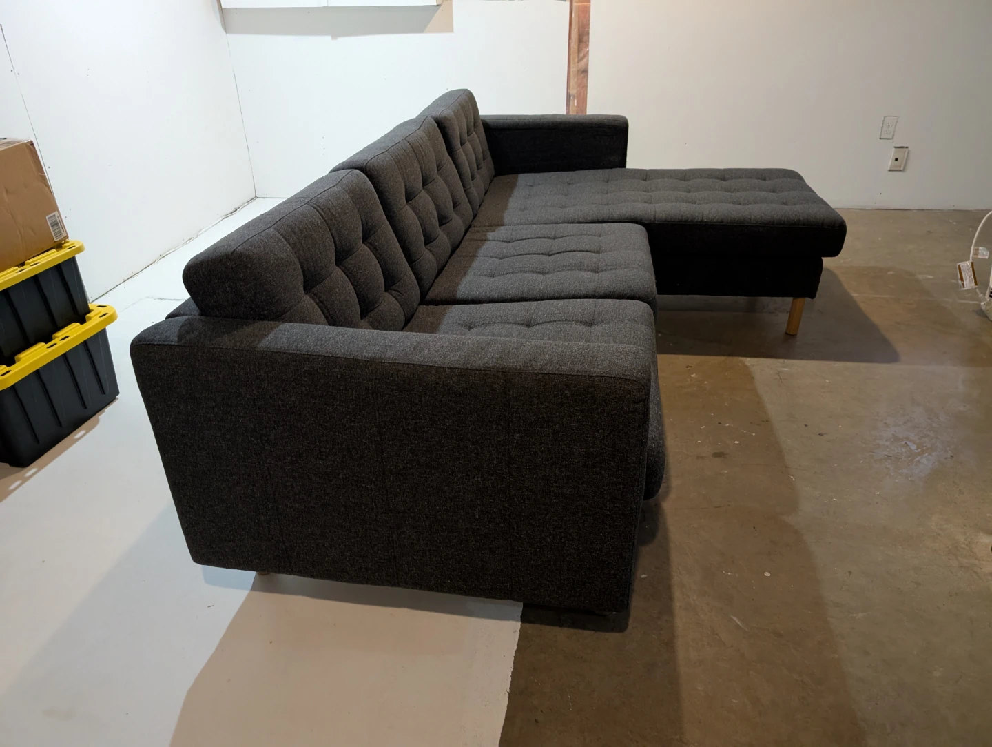 Dark Grey Mid-Century Modern Sectional Sofa - photo 4