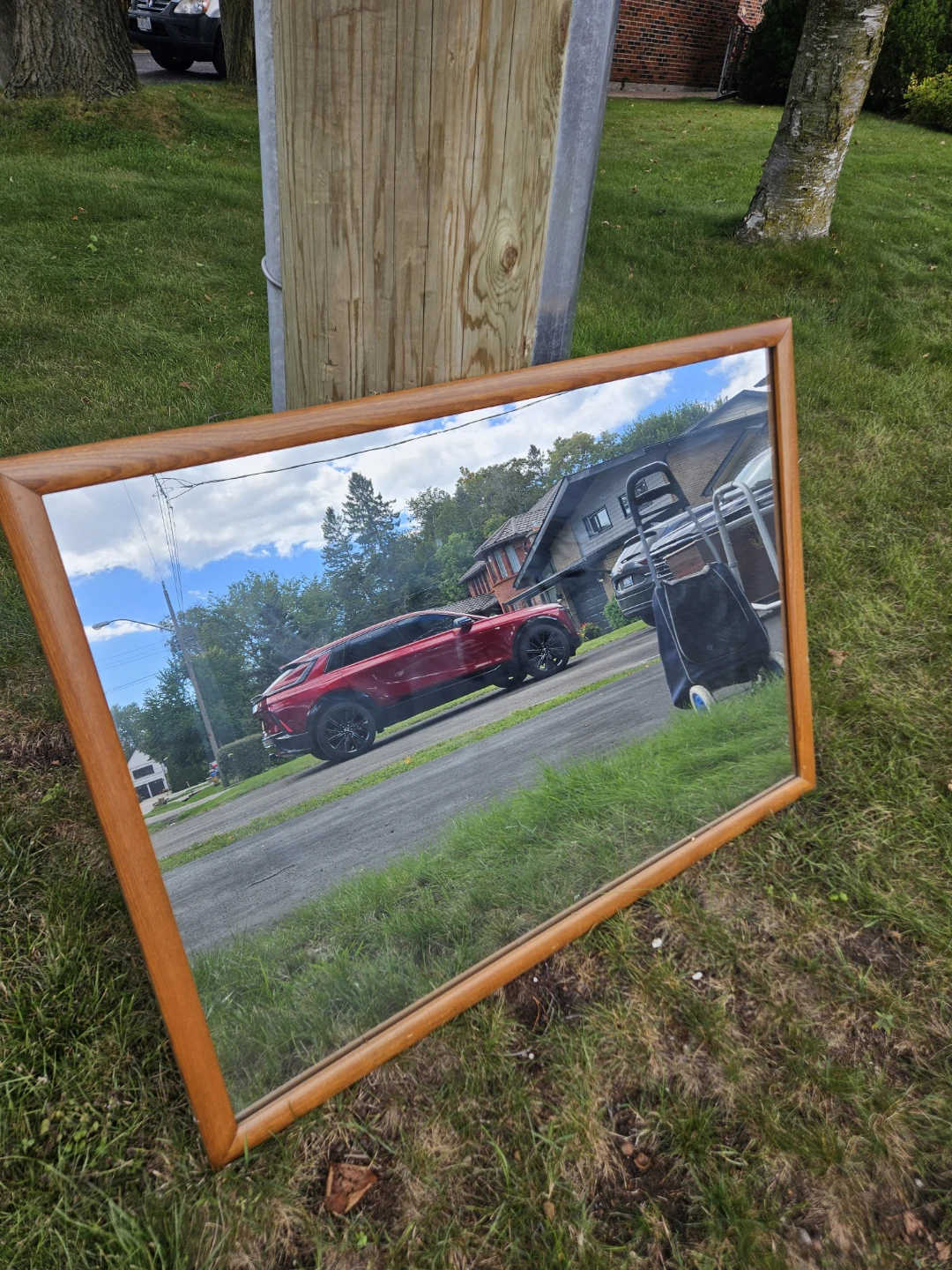 Wooden Framed Wall Mirror