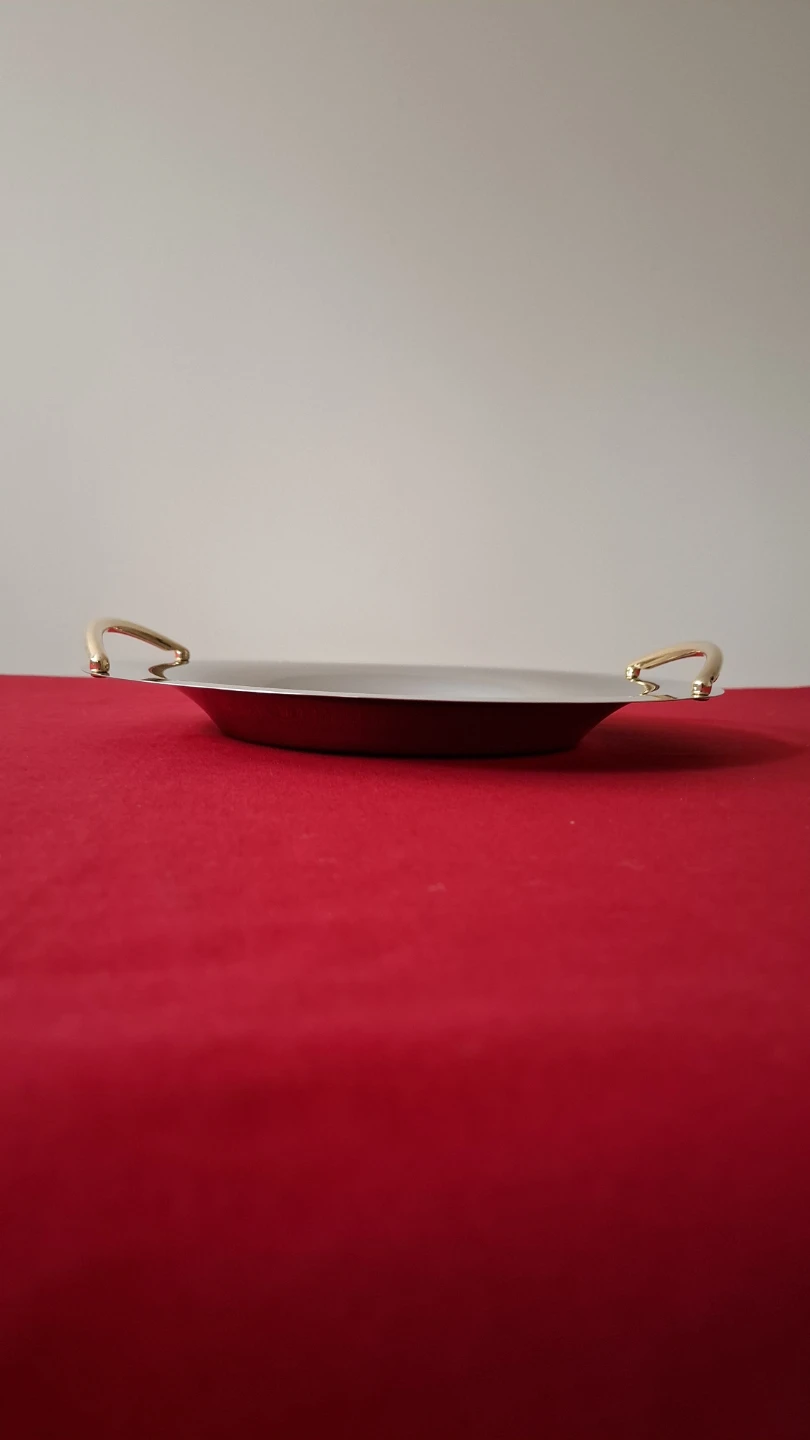 Stainless Steel Serving Tray with Gold Handles - photo 3