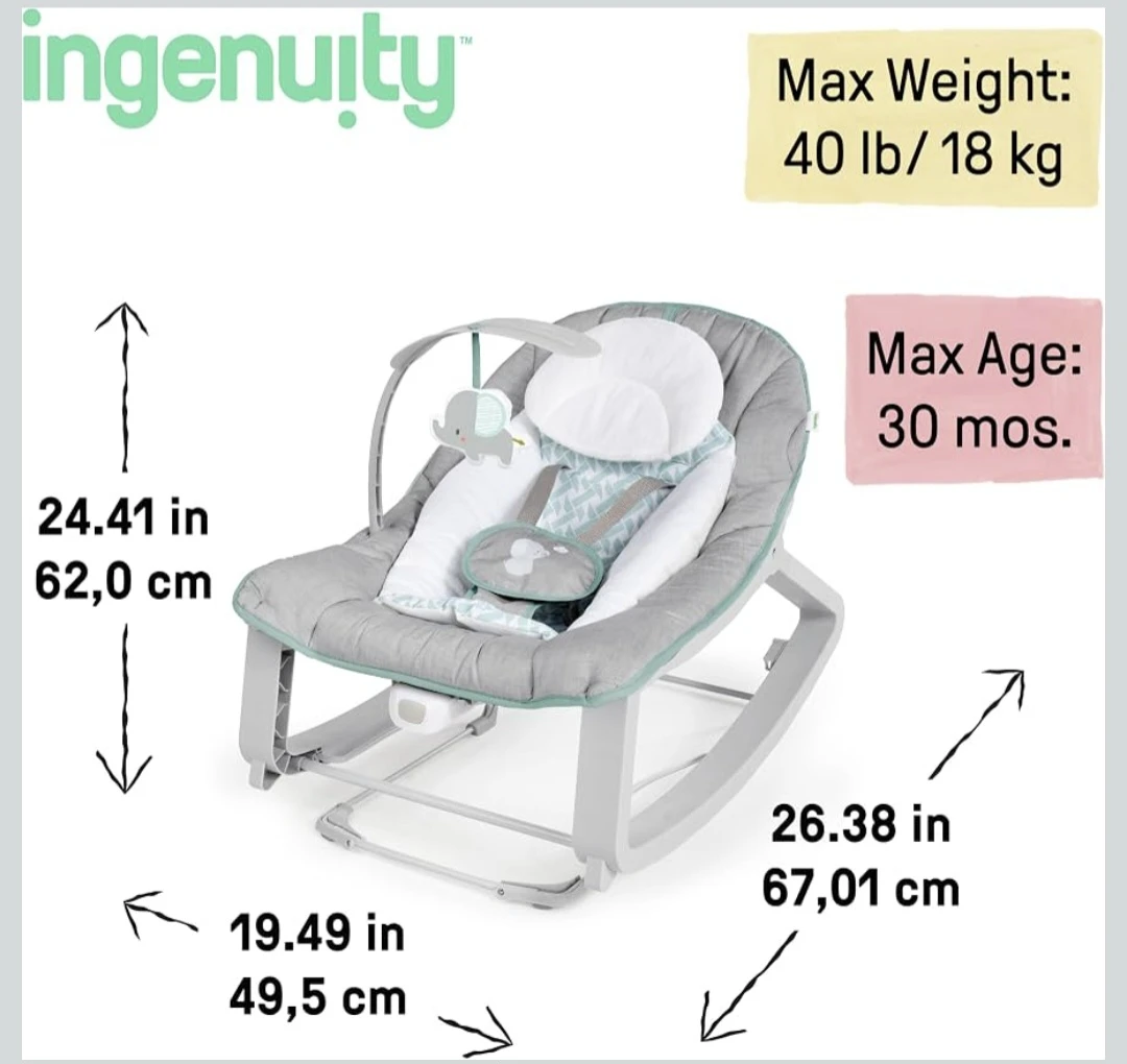 Ingenuity Baby Bouncer and Rocker - photo 3