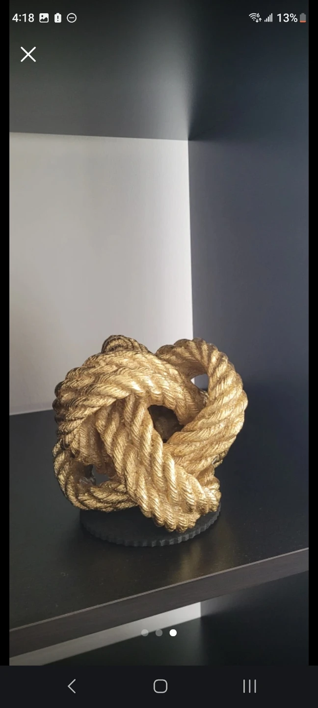 New Decorative Gold Rope Knot Sculpture - photo 3