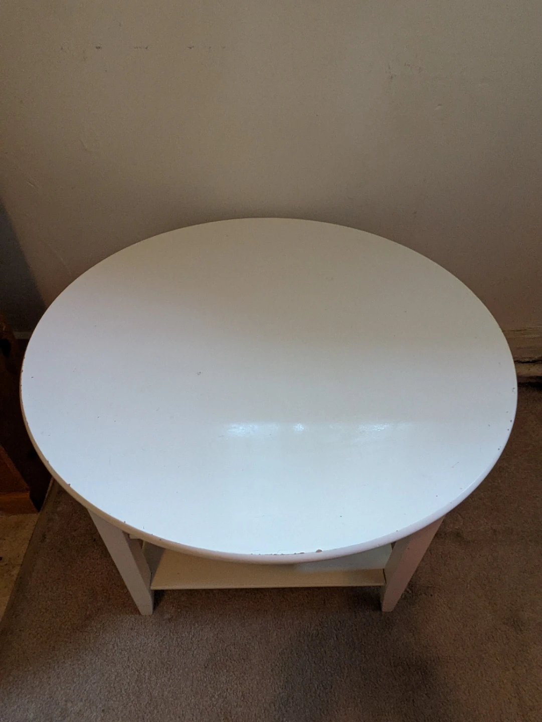 White Round Side Table