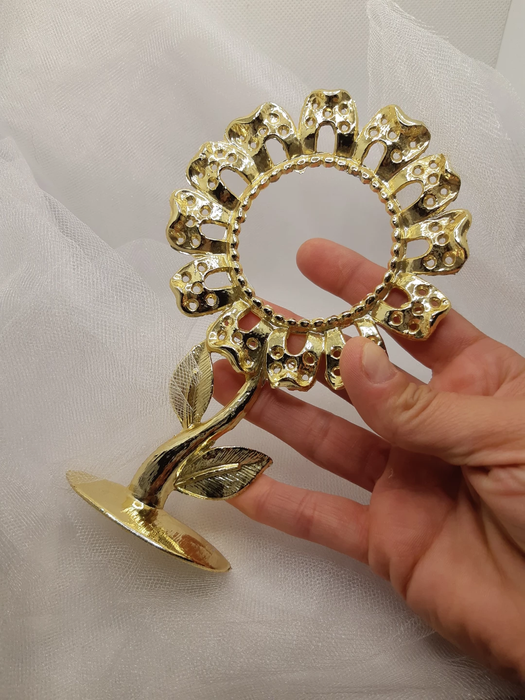 Flower Earring Holder, 1970s Vintage Gold Torino Earring Tree - photo 4