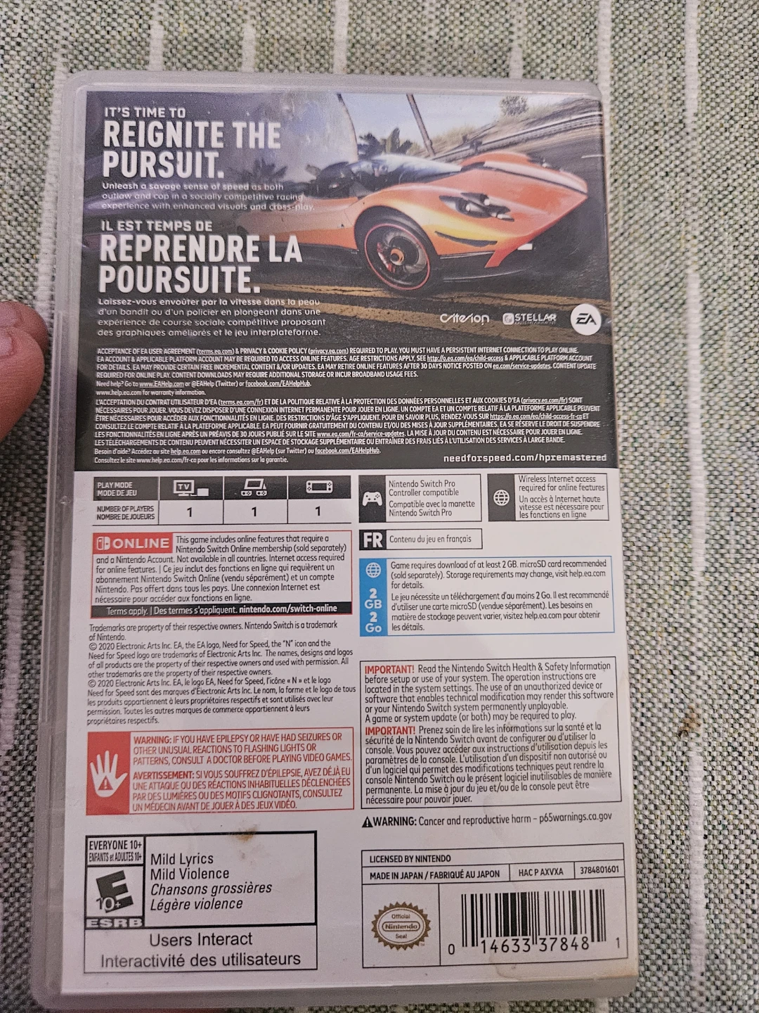 Need for Speed Hot Pursuit Remastered Nintendo Switch - photo 3