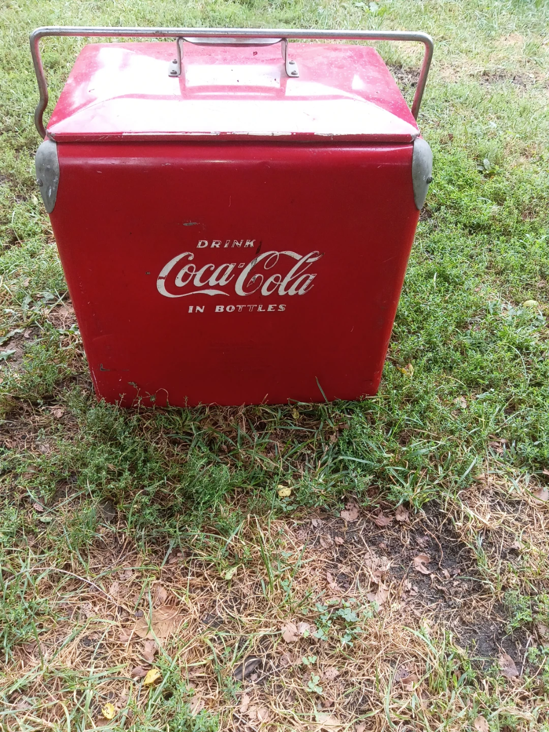 Vintage Red Coca-Cola Metal Cooler - photo 2