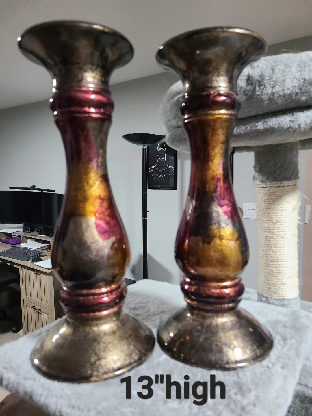 Set of two decorative candle holders