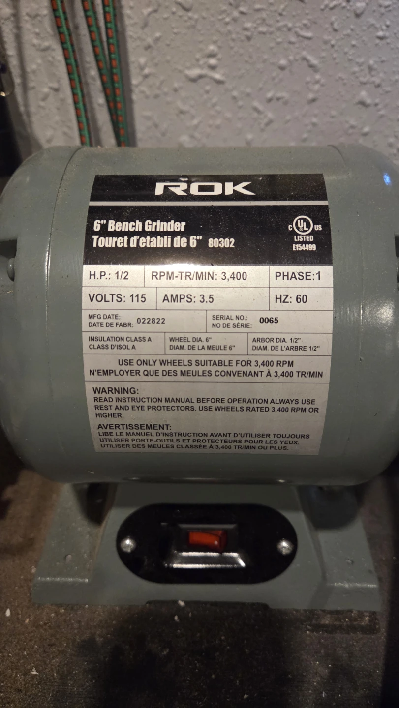 ROK 6-inch Bench Grinder with Stand - photo 2