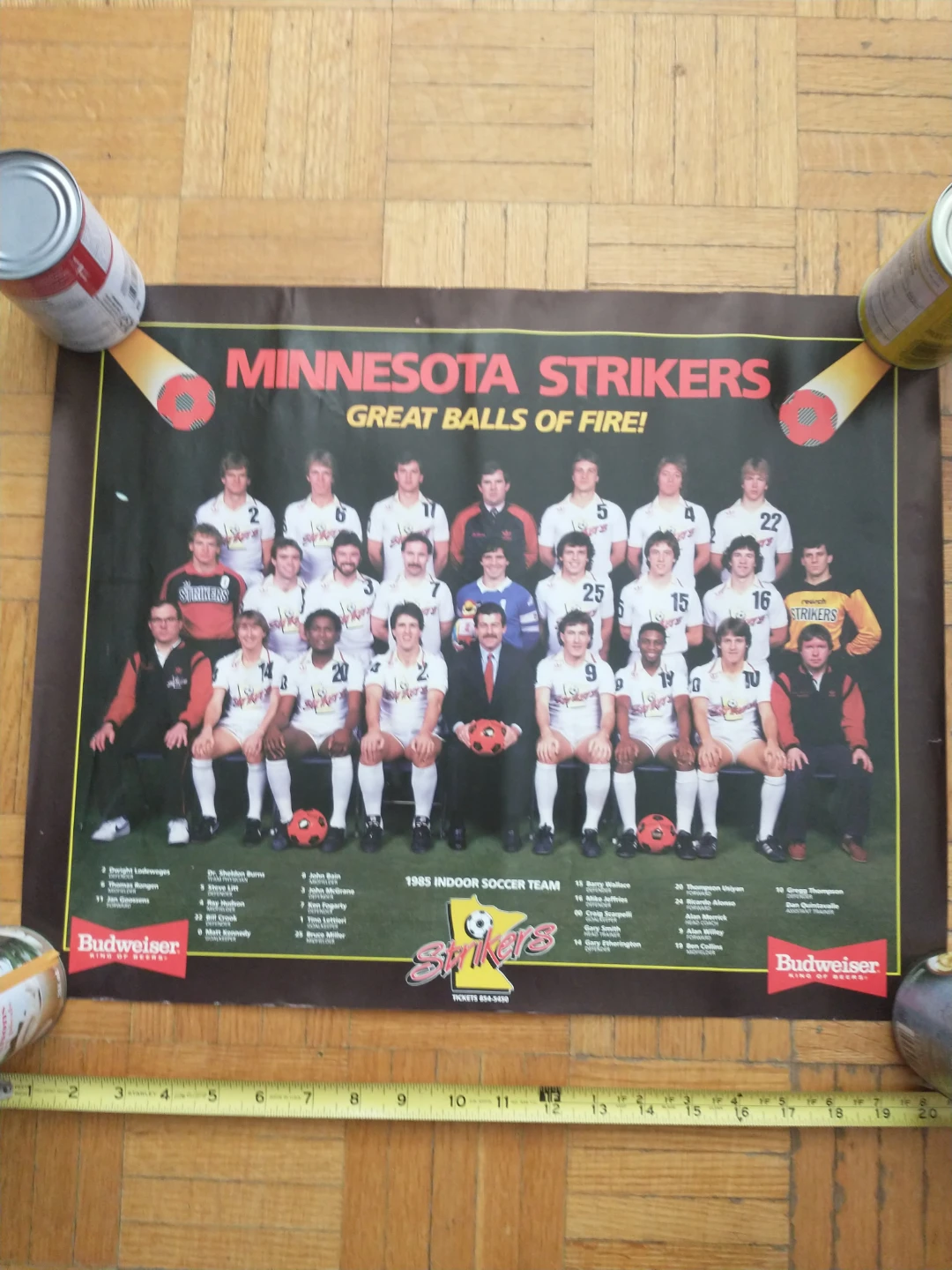 1985 Minnesota Strikers MISL Indoor Soccer Poster 20 x 16" - photo 3