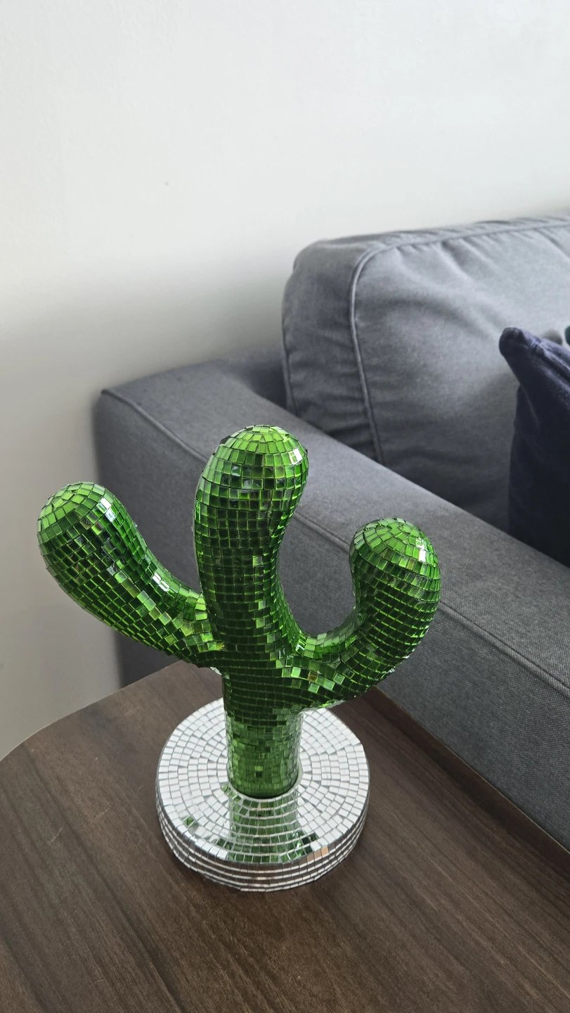 Green mosaic glass cactus decor - photo 4