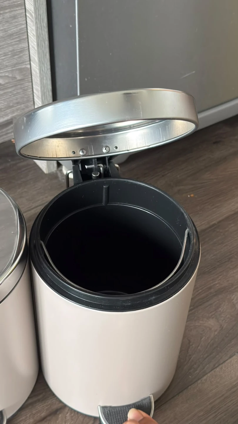 Two cream pedal waste bins - photo 2