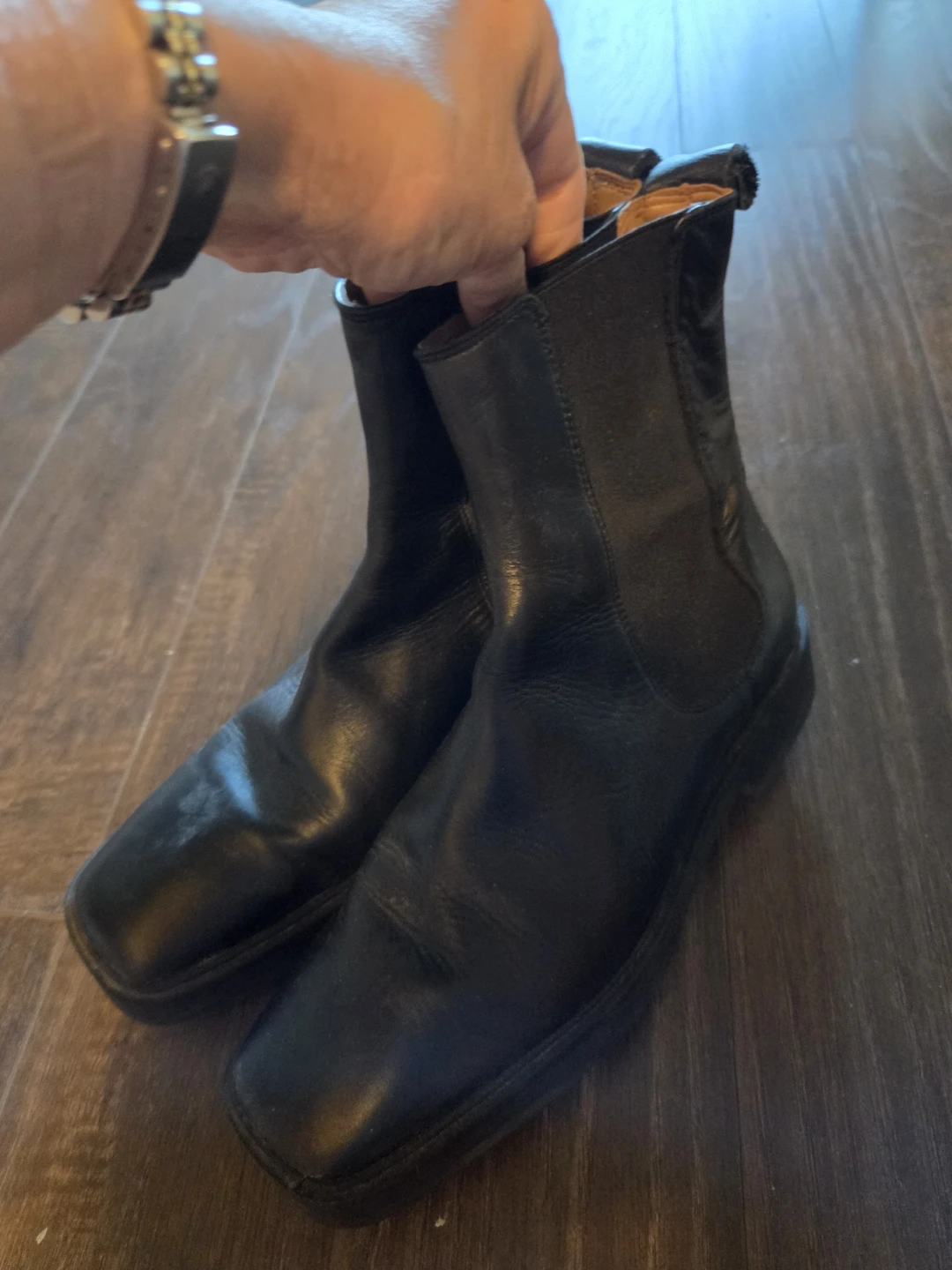 Black Leather Chelsea Boots