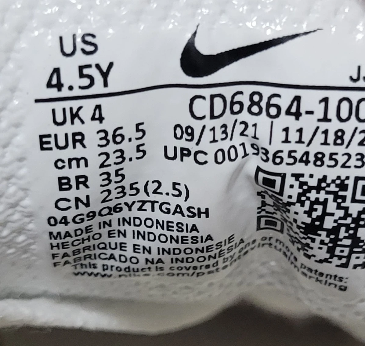 Nike Air Max 90 White Sneakers Size 4.5Y - photo 2