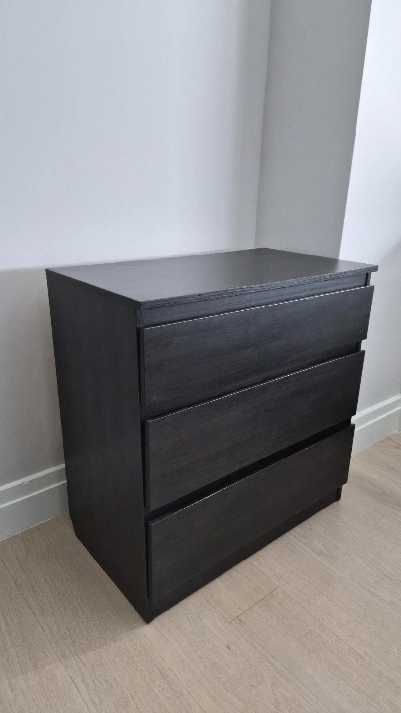 IKEA MALM 3-drawer chest of drawers - Black-brown
