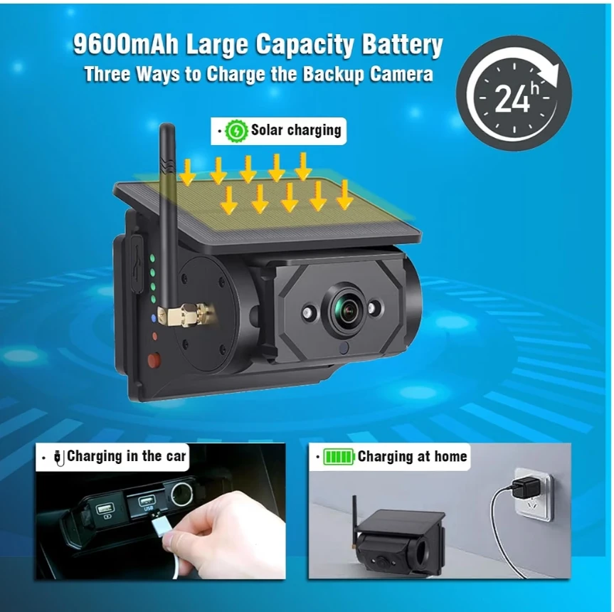 Backup Camera with Monitor 2 pcs Wireless Solar - photo 3