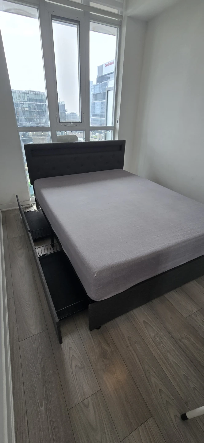 Excellent Condition Queen Storage Bed with LED & 4 Drawers