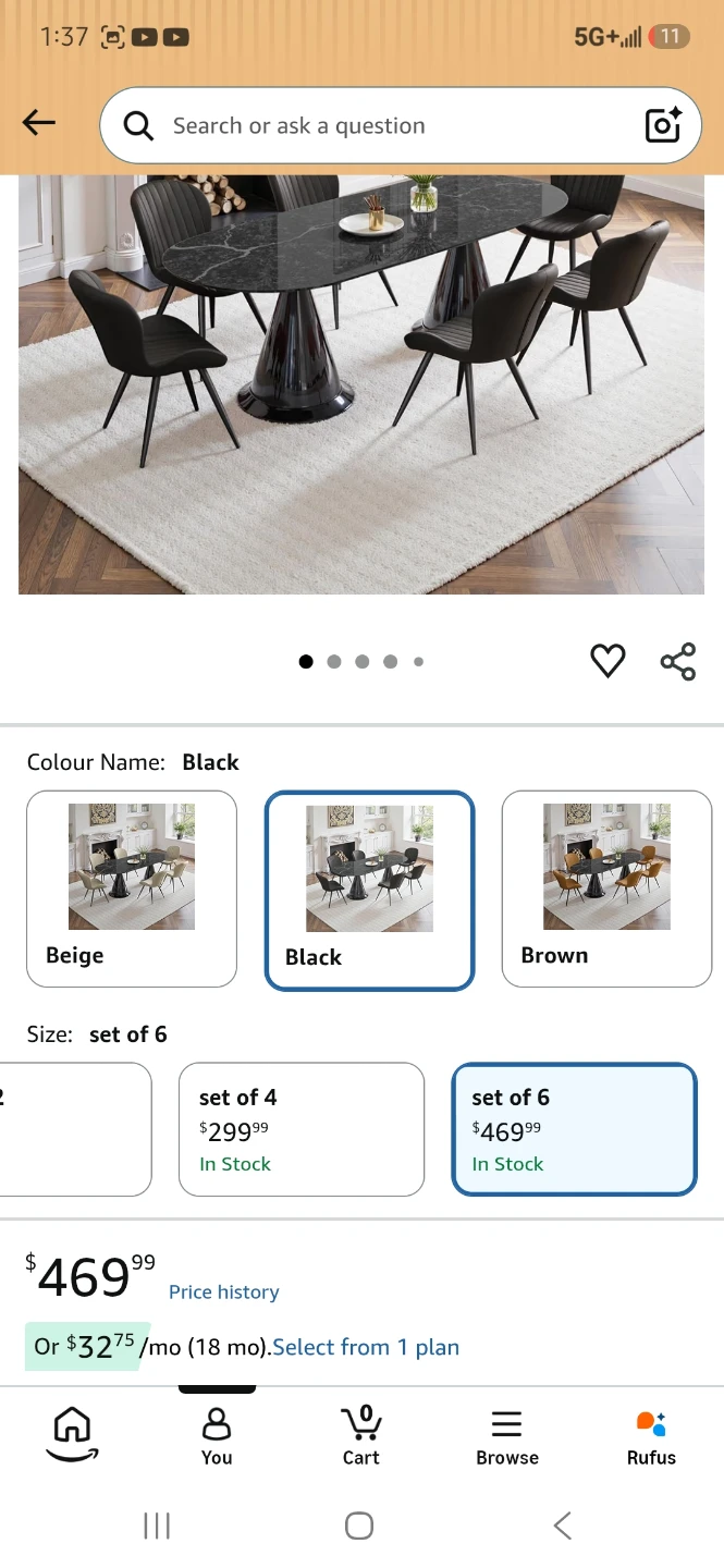 Daluvenix Modern Fabric Dining Chairs - Set of 6 - photo 2