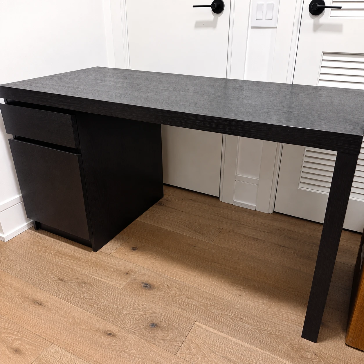 Black Desk with Drawers