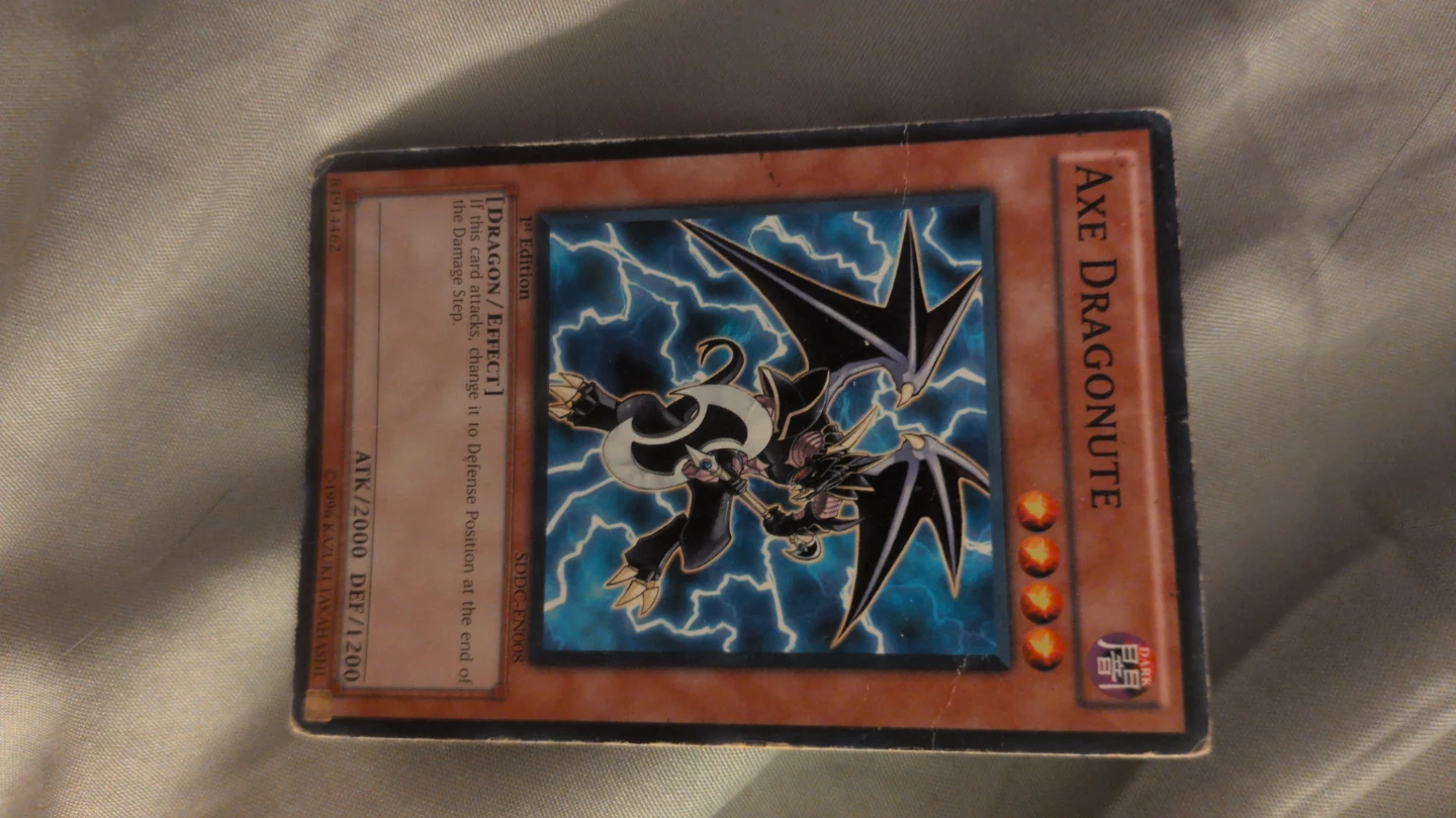 Yu-Gi-Oh! Axe Dragonute 1st Edition Card
