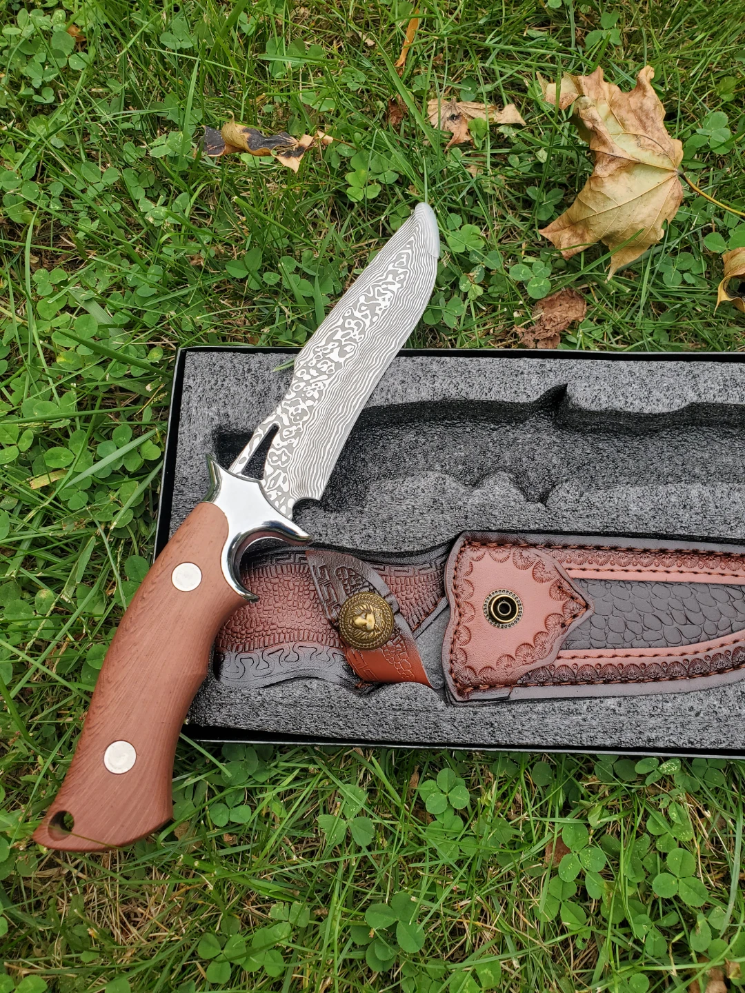 FORGED DAMASCUS HUNTING KNIFE - photo 3
