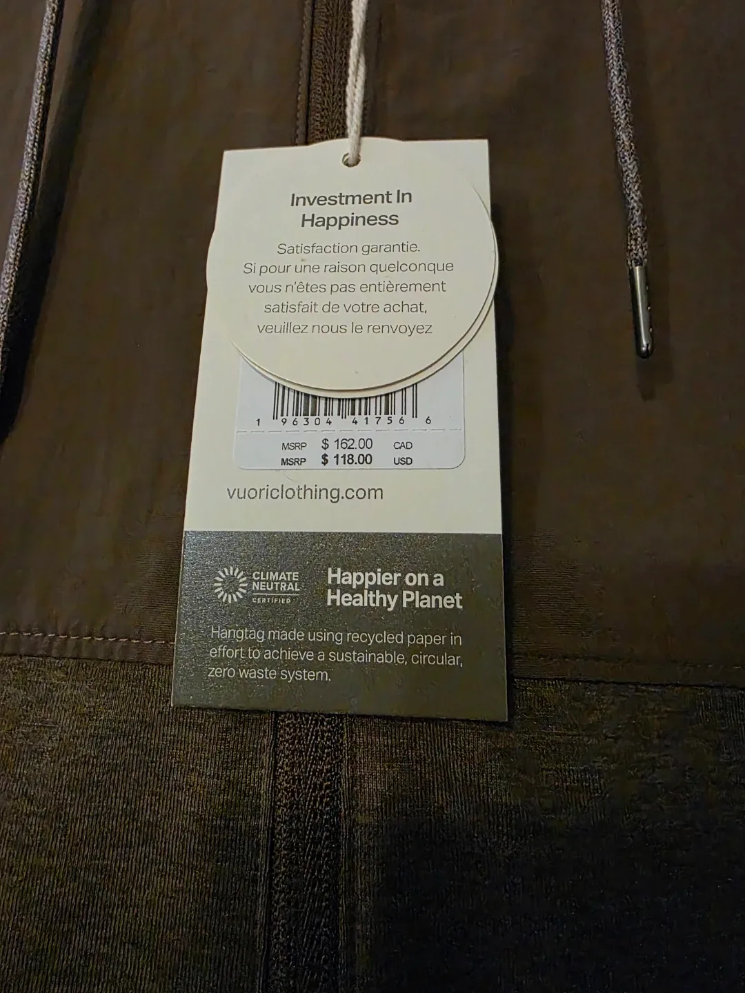 Vuori Men's Full Zip Hoodie - Large