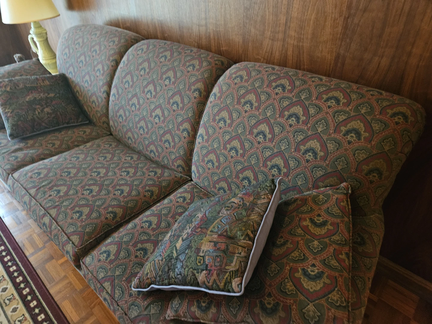 Patterned 3-Seater Fabric Sofa - photo 5