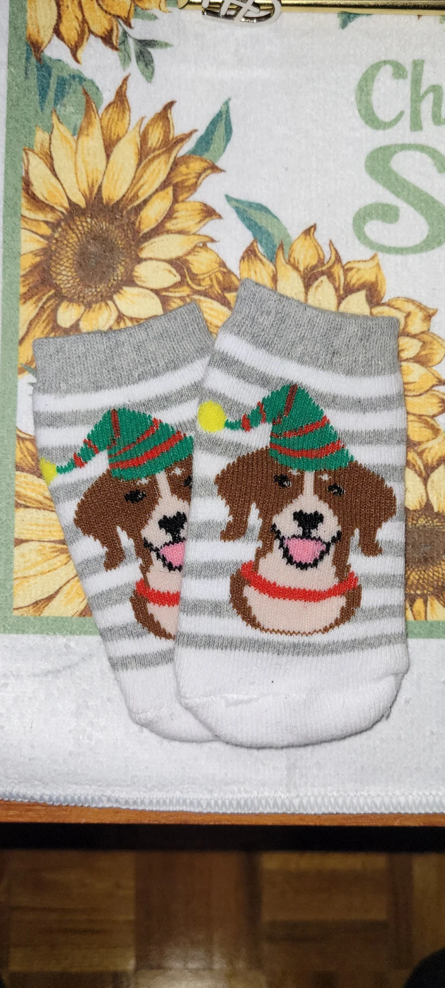 0 -12 month old baby socks with dog stuffie!