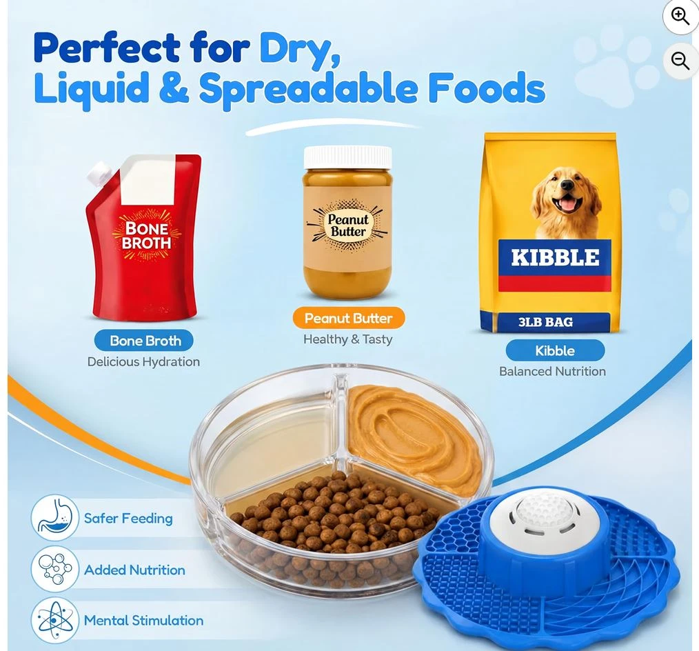 NEW Slow Feeder Dog Bowls with Lick Mat & Rolling Lick Ball - photo 4