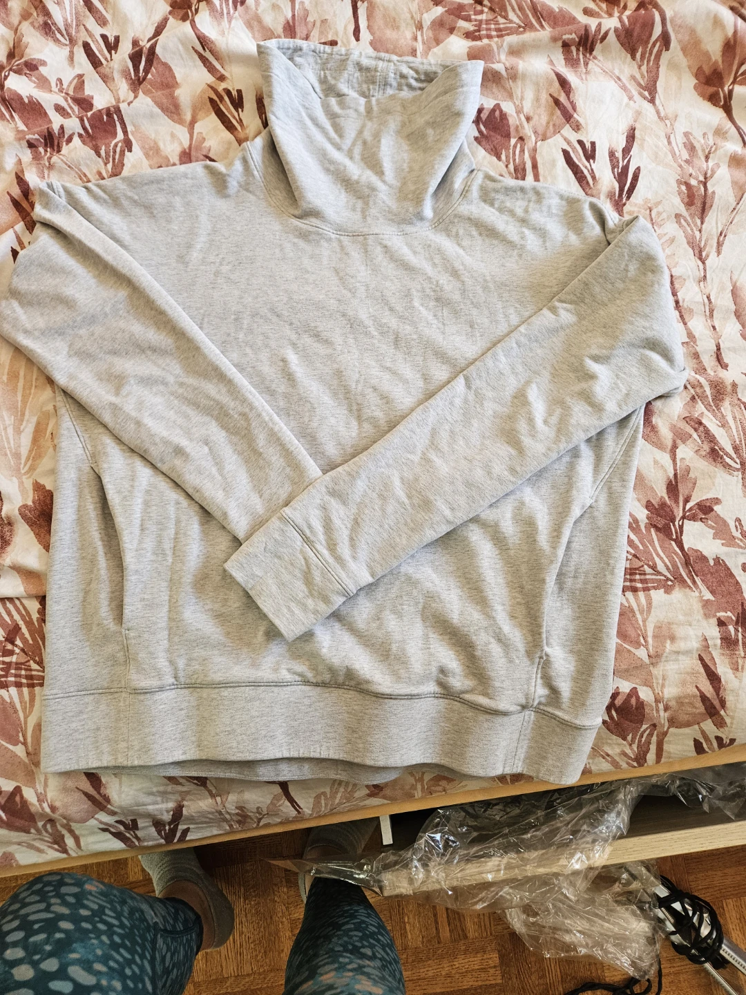 Lululemon Grey Funnel Neck Hoodie