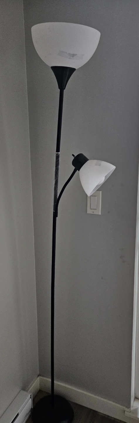 Black floor lamp with reading light