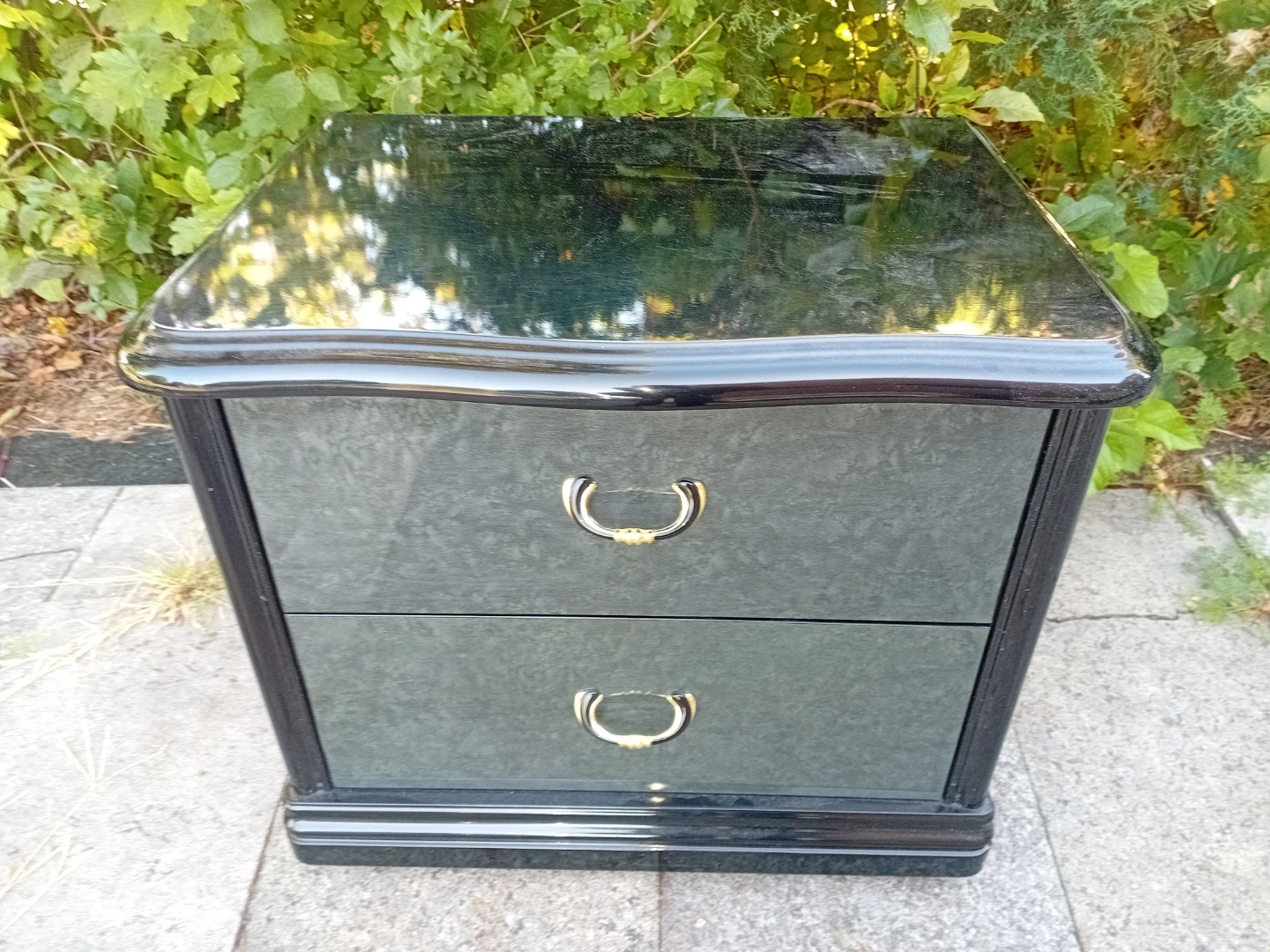 Two-Drawer Black Bedside Tables - photo 4