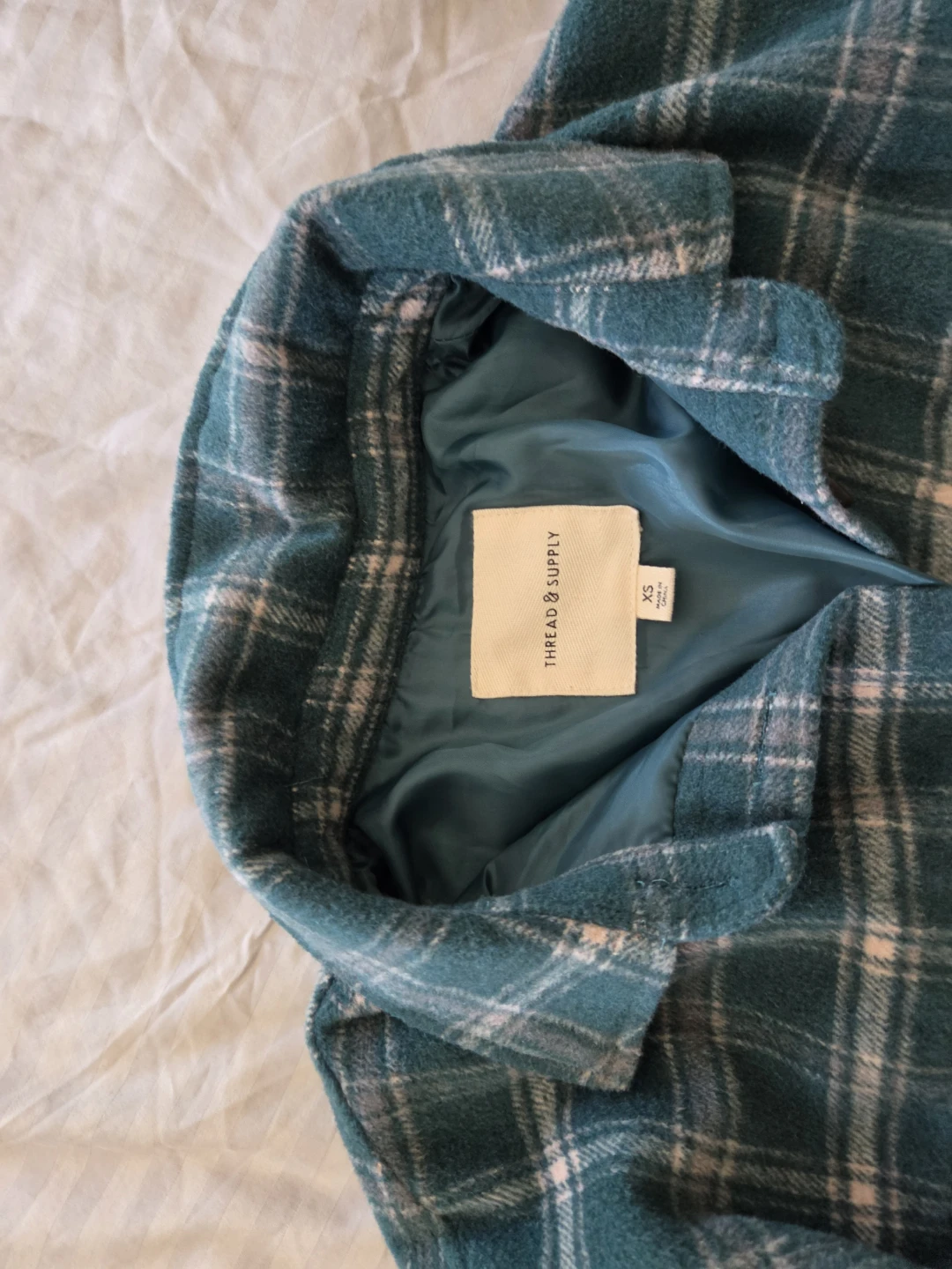 Thread & Supply Plaid Shacket Teal xs - photo 3