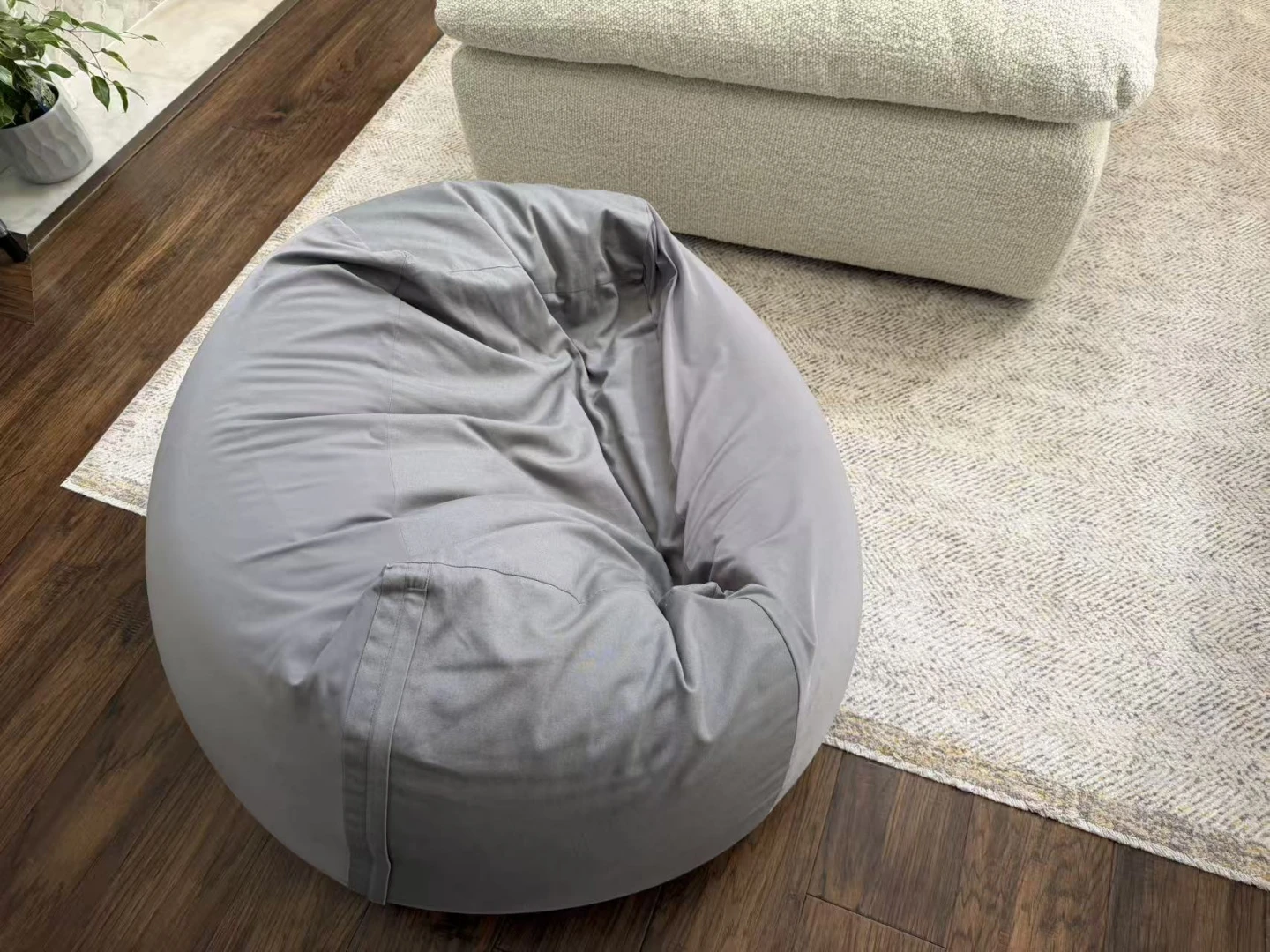 Grey Bean Bag Chair - photo 2