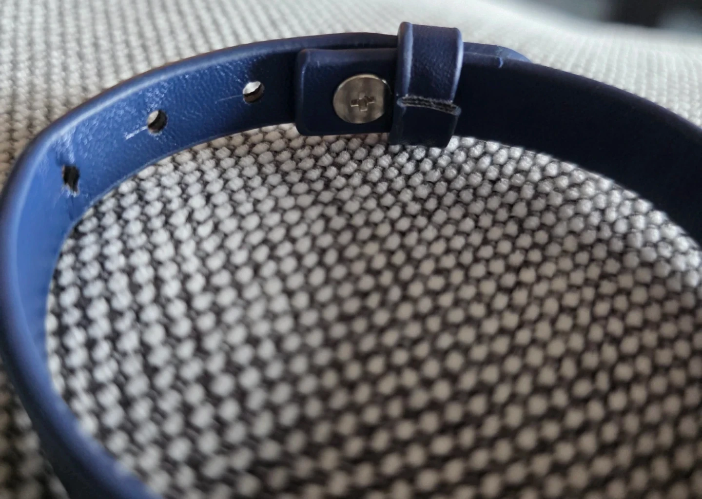 Blue Leather Bracelet with Silver 'X' Accent - photo 4