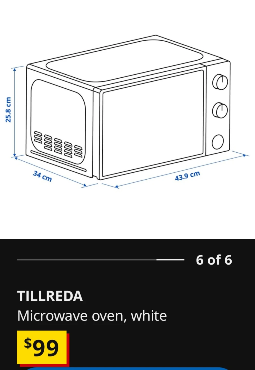 Ikea Tillreda compact microwave (20L) - photo 4
