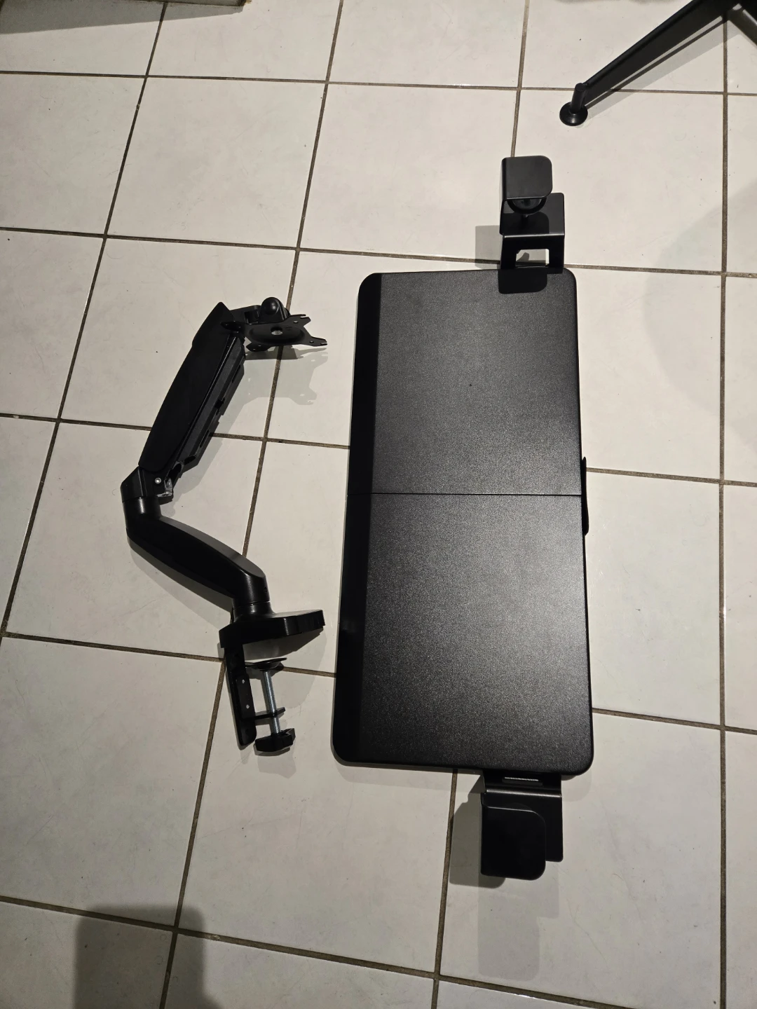 Monitor Arm and Desk Mount Keyboard Tray