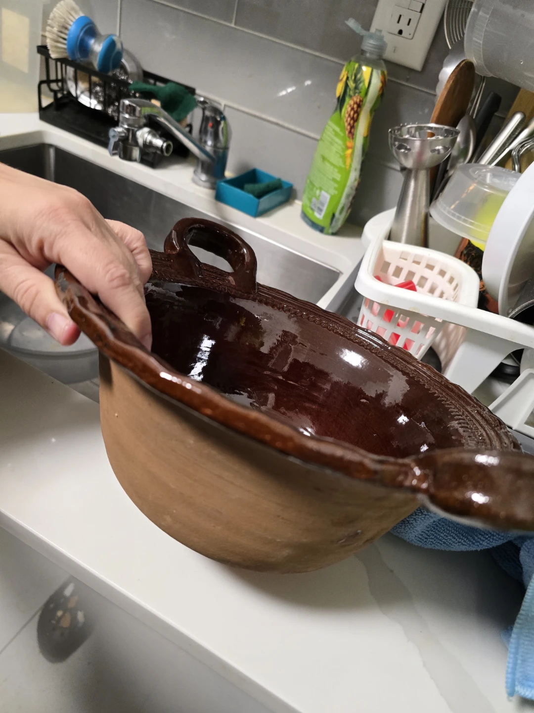 Two Traditional Mexican Clay Cazuelas $25 each - photo 3