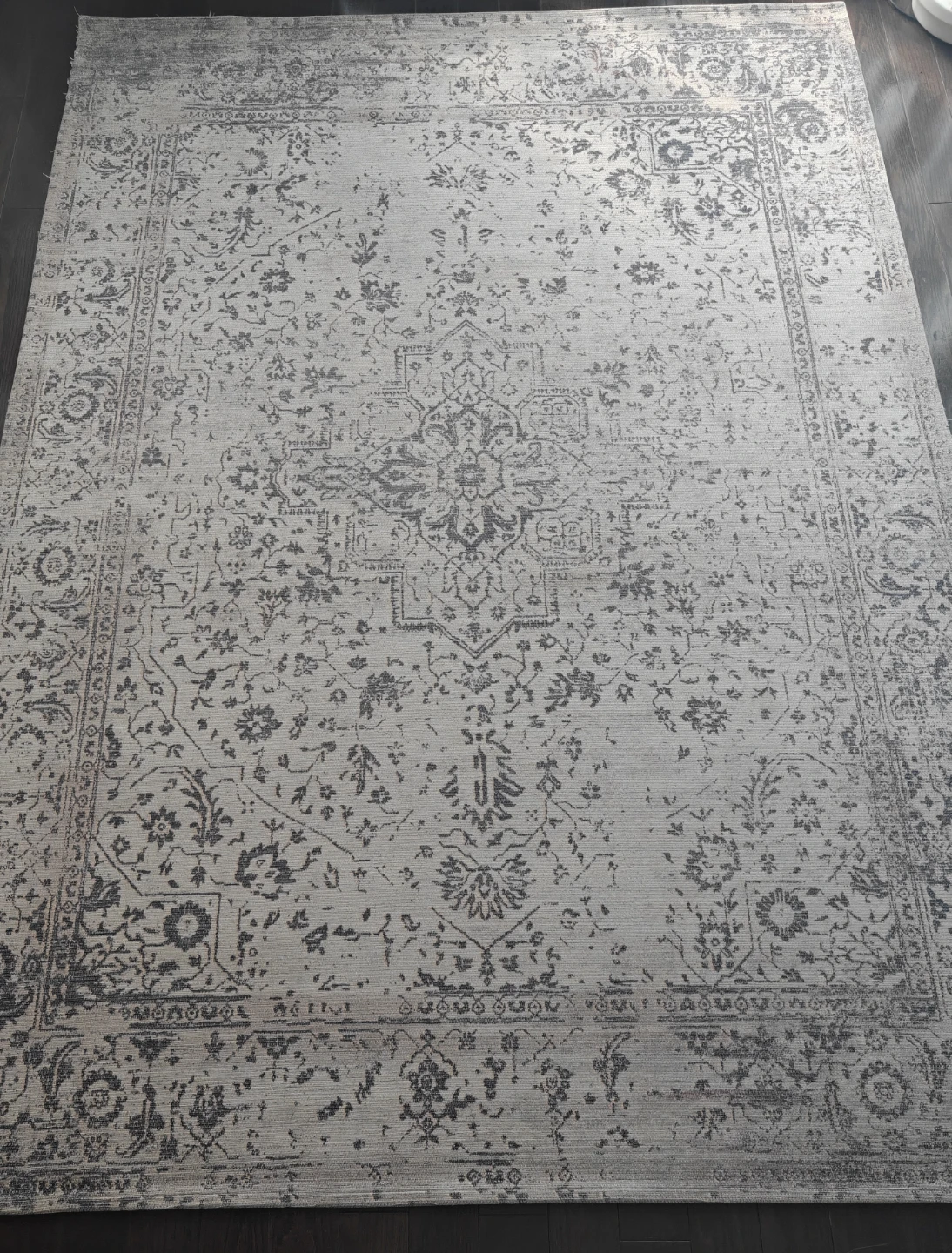 SPARX 5'x7' Washable Area Rug – Grey Distressed Medallion - photo 4