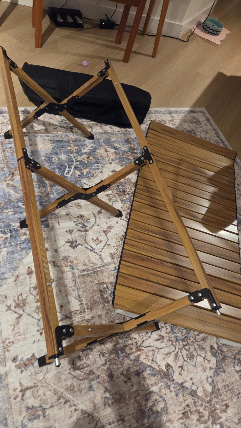 Wooden Roll-Top Camping Table with Carry Bag - photo 4