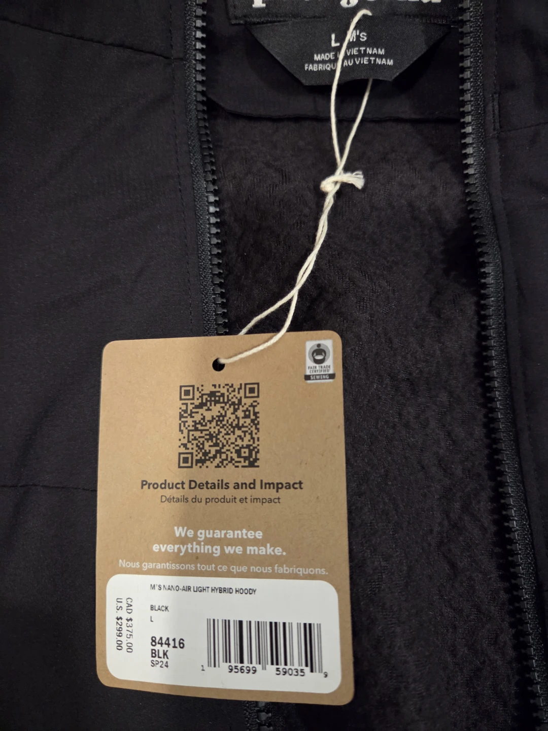 Patagonia Nano-Air Light Hybrid Hoody - Black, Large - photo 2