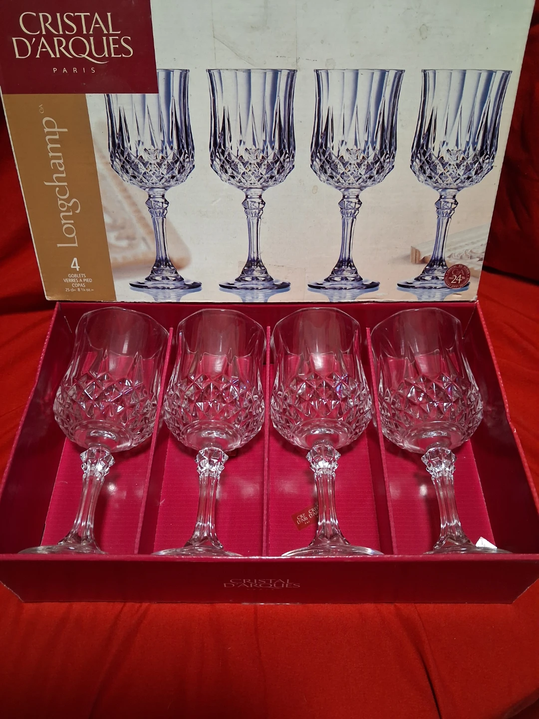 Cristal D'Arques Longchamp Wine Glasses - Set of 4
