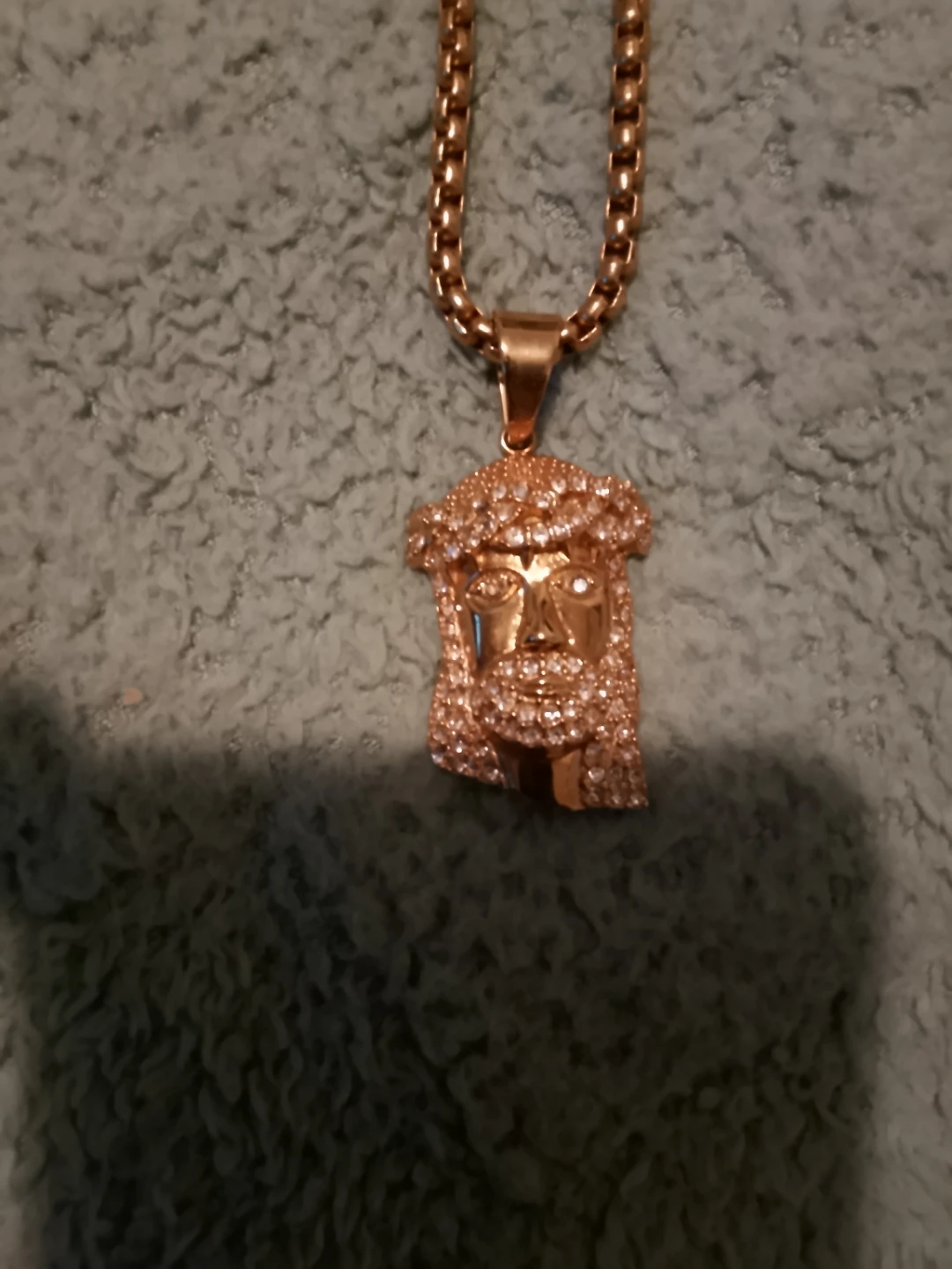 Gold-tone Jesus Pendant Necklace - photo 2