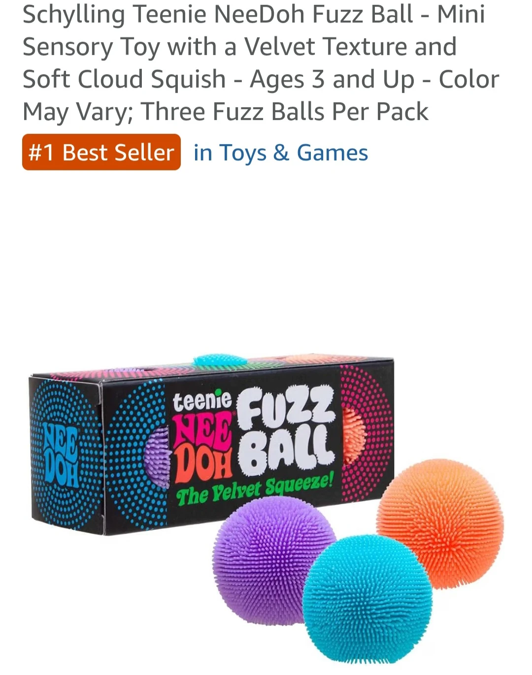 Teenie NeeDoh Fuzz Ball - 4 Packages of 3 - photo 3
