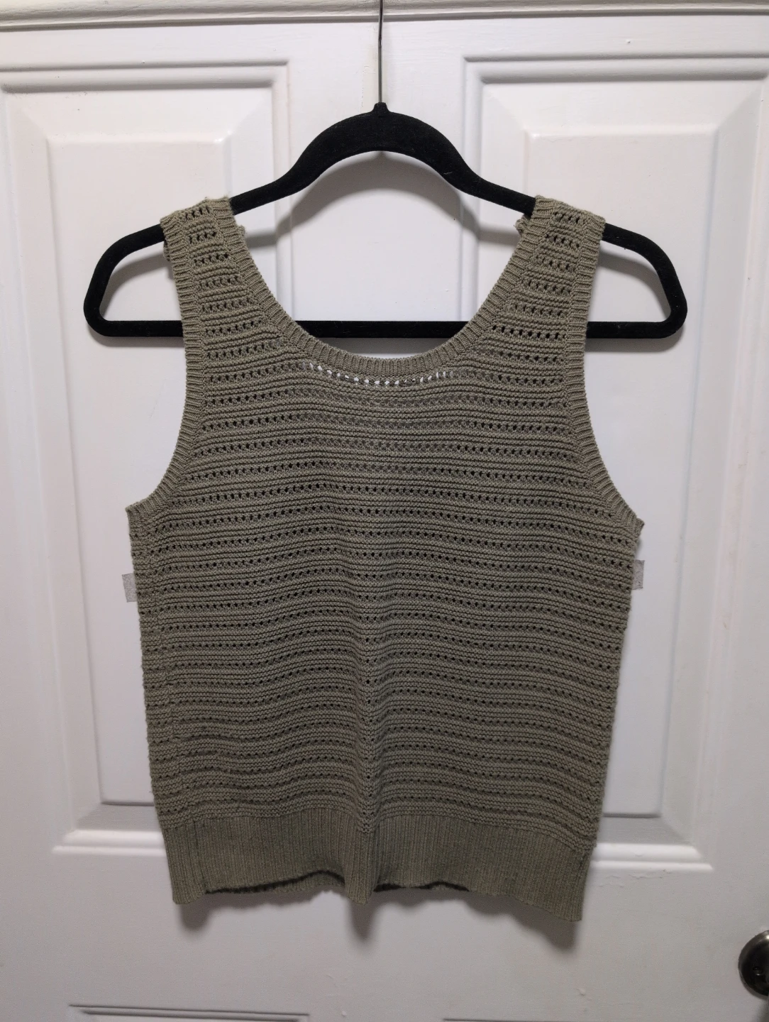 Green Knit Tank Top with Wooden Buttons - photo 3