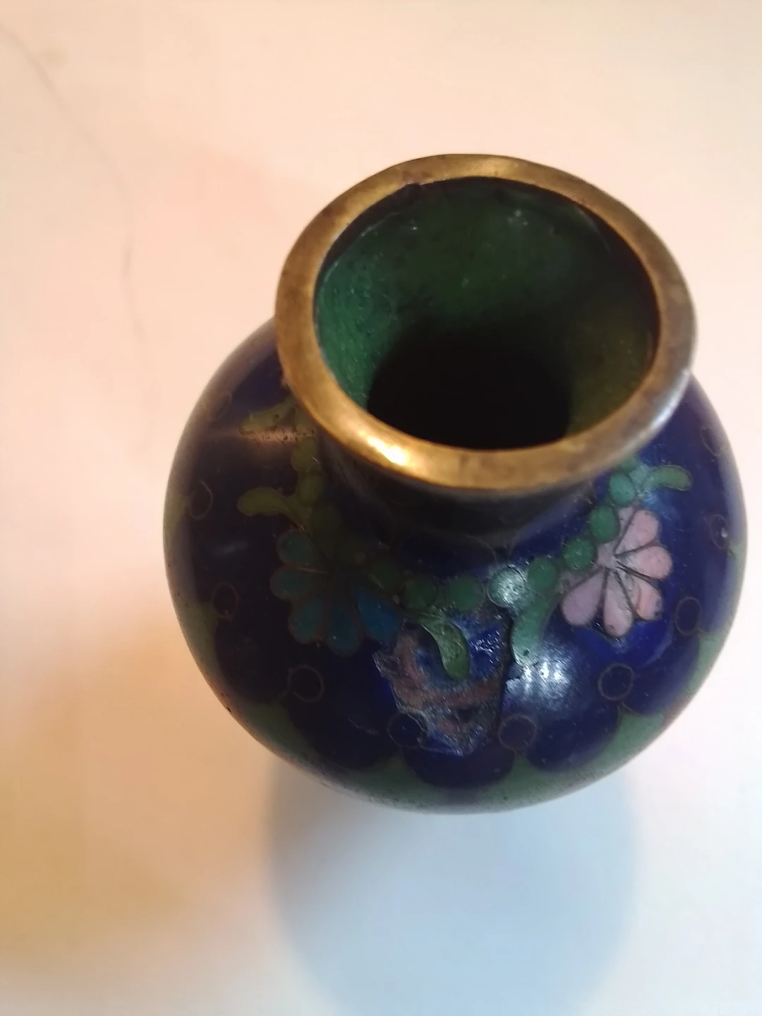 Antique Japanese Meiji Cloisonné 3.5" Miniature Vase - photo 3