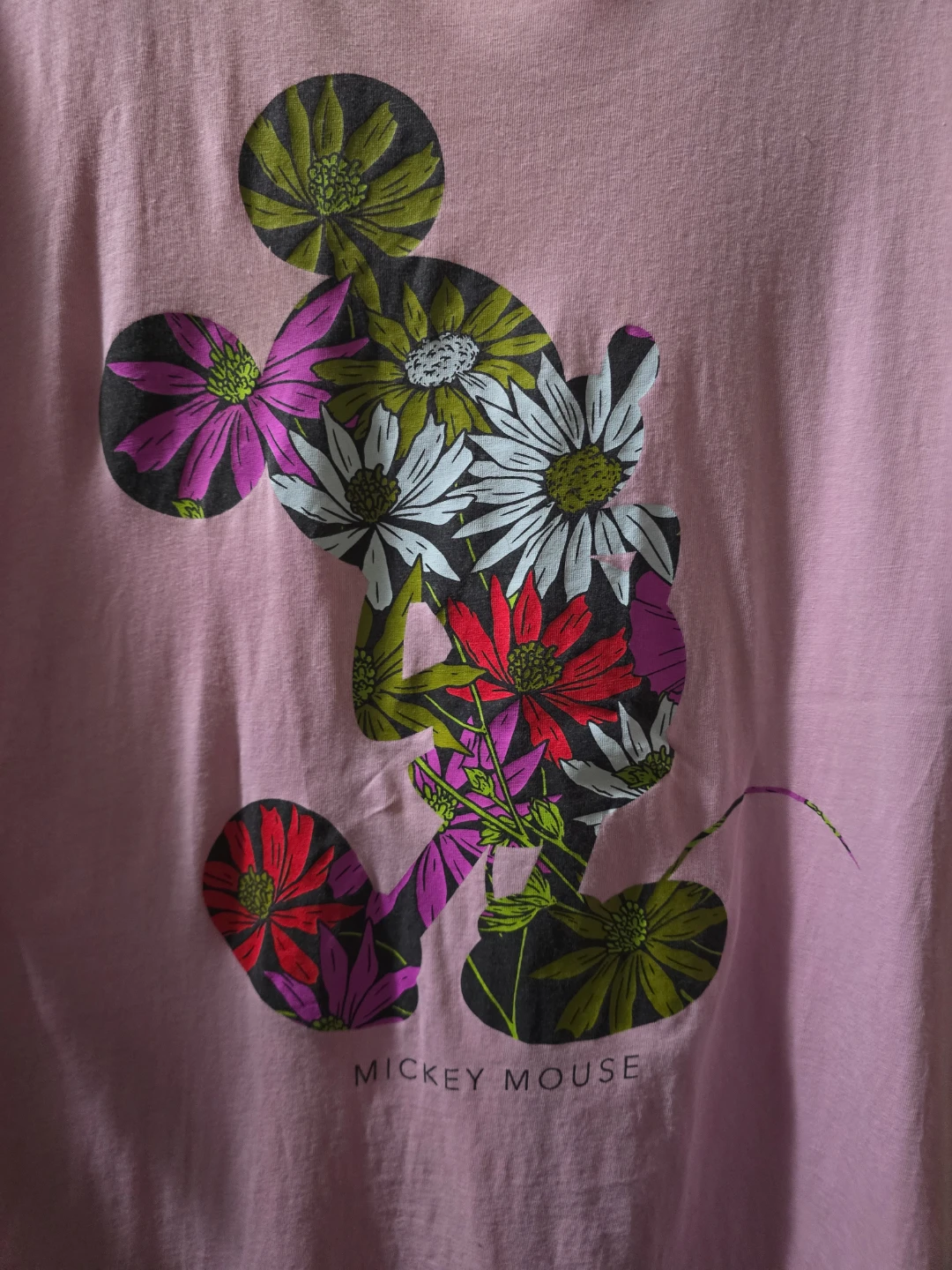 Disney Floral Mickey Mouse T-Shirt - size L