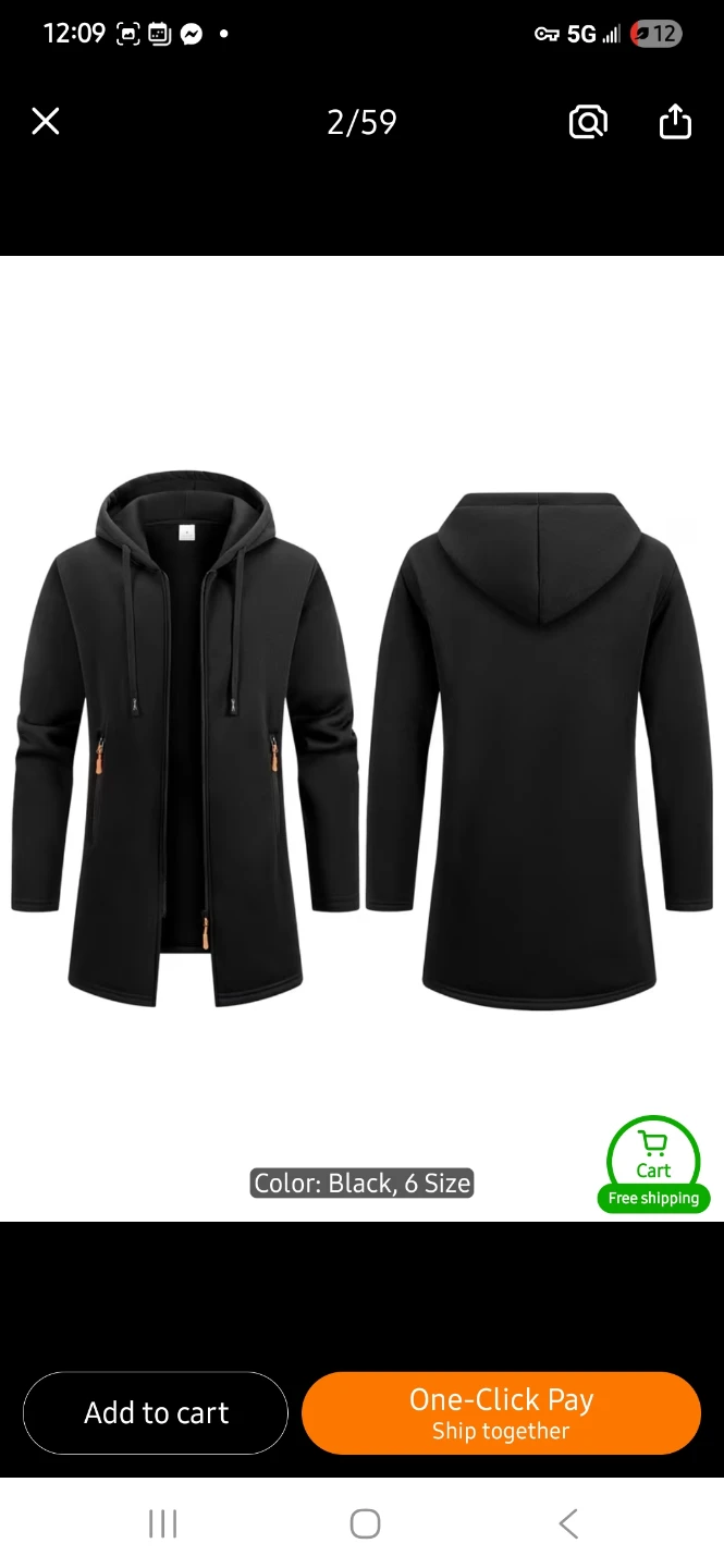 NEW Black Long Hoodie Jacket - photo 2